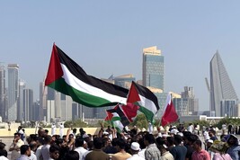 Bandiera della Palestina ad una manifestazione