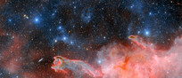 Il globulo cometario CG 4 noto come la 'mano di Dio' (fonte: CTIO/NOIRLab/DOE/NSF/AURA. T.A. Rector/University of Alaska Anchorage/NSF’s NOIRLab, D. de Martin &amp; M. Zamani/NSF’s NOIRLab)